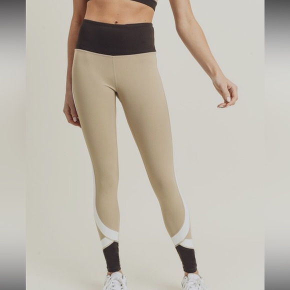 NWT Mono B Beige and Brown Leggings S - Picture 2 of 11